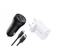 راس شاحن سيارة PD منفذين 38 واط مع فيش جداري PD وك...