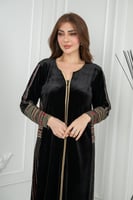 جلابيه مخمل ثراثي بشت بسحاب