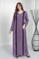 جلابيه كويتي خطين مخمل