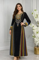 جلابيه مقلم تراثي خامه كريب