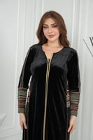 جلابيه مخمل ثراثي بشت بسحاب