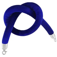 حبل حواجز مخمل لون ازرق طرف فضي