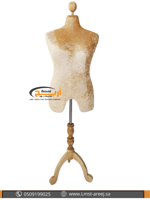 مانيكان مخمل ذهبي تايلندي قاعده خشب