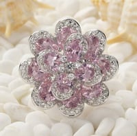 خاتم نسائي مطلي بالفضة ومزين بالزركون الكوبي مقاس...