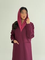 عباية غدي بقصة بليزر بقماش كريب باربي فوشي