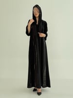 عباية ناديه بقماش كريب ملكي تدخيلات كريب مطرز عناب...