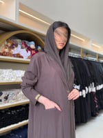 عباية مارينا بليزر بقماش حرير مغسول كوري بني