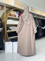 عباية ميلاف بقماش كريب احساس قصة A line بيج