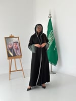 عباية المملكة بقماش الاناقة تطريز الكم