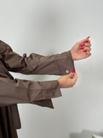 عباية اميمه ا بقماش كتان واقف لحمي