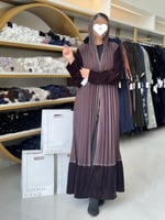 عباية ديلارا كريب الاناقة مع مخمل بني 2