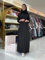 عباية غروب بقماش كريب اليخت اسود