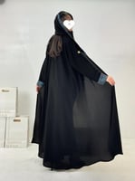 عباية الجازي بقماش ملكي تدخيلات كشميري تركواز