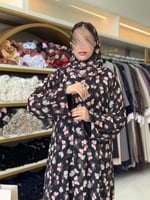 عباية فدوى بقماش شيفون مبطن برسم فراشات