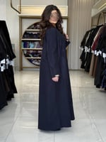 عباية رايه بقماش جوخ تطريز هاري كحلي