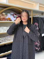 عباية ريتال بليزر بقماش حرير مغسول اسود