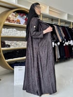 عباية غسق بقماش حرير كوري مورد بنفسجي