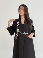 بليزر سمر بقماش كريب ايطالي شك فضي