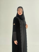 عباية عايدة بقماش مخمل كوري تدخيلات كريب الاناقه ب...