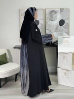 عباية زاد ا حرير مغسول كسرات لنن سماوي