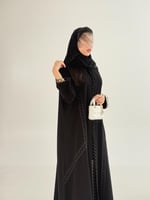 عباية دره بقماش كريب ملكي مزين بكلفه دوائر