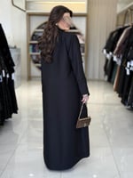 بليزر | عباية نوراه بقماش كريب ايطالي مزين بشك هدب