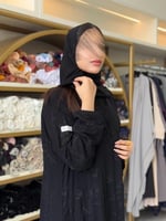 عباية الما بقماش شيفون بتطريز هاري مبطن كم ضيق