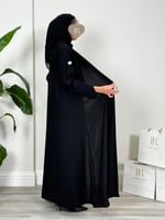 عباية يسرى ا بقماش انترنت بشك - اسود