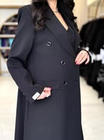 بليزر | عباية اسرار بقماش كريب باربي تركي اسود( طق...