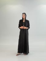 عباية سوارينا بقماش انترنت بتطريز نجوم اسود