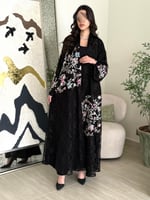 كولكشن العيد | عباية افراح بقماش دانتل فرنسي بشك