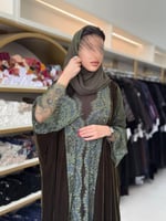 عباية محبوبه بقماش مخمل كوري تدخيلات دانتل فرنسي ز...