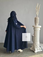 عباية شامواه كلوش بخيط ابيض - كحلي