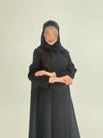 عباية وهوج بقماش كريب الاناقة تدخيلات كريب مقلم 3