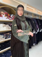 عباية محبوبه بقماش مخمل كوري تدخيلات دانتل فرنسي ز...