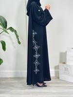 عباية سمو ا بقماش انترنت كويتي تطريز فضي