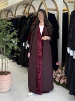 بليزر | عباية ميرلا بقماش كريب باربي تدخيلات مخمل...