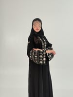 عباية غاديا بقماش كريب الابداع تدخيلات مخمل مطرز 1