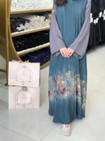 عباية نايله بقماش برنت كسرات بلاسيه اخضر