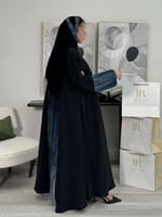 عباية زاد ا حرير مغسول كسرات لنن تراكواز