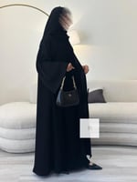 عباية ترفه كلوش انترنت باكمام وسيعه - تحديد اسود
