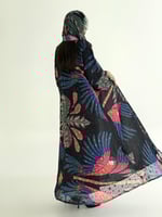 عباية لولين بقماش شيفون برسم الوان