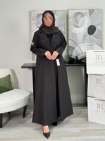 عباية سماء | قماش كريب سيلك بني