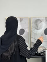 عباية هلا ا قماش ملكي مع شاكيرا مقلم