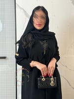 عباية حنان بقماش كريب سرميك اسود
