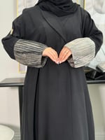 عباية زاد ا حرير مغسول كسرات لنن ترابي