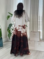 عباية مزن كلوش بقماش كريب امريكي بني