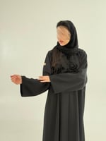 عباية ريتاج بقماش كريب باربي تدخيلات دانتل جبير