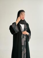 عباية ابريكا بقماش مخمل كوري دبل فيس زيتي