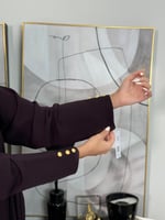 عباية لامينا ا كريب إحساس مزين بكسرات وربطه موف